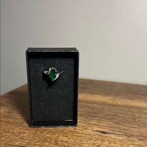 Silver 925 Emerald Green Ring Size 7